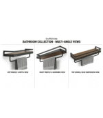 SwiftStride Matte Black Floating Shelf with Towel Bar - Image 4