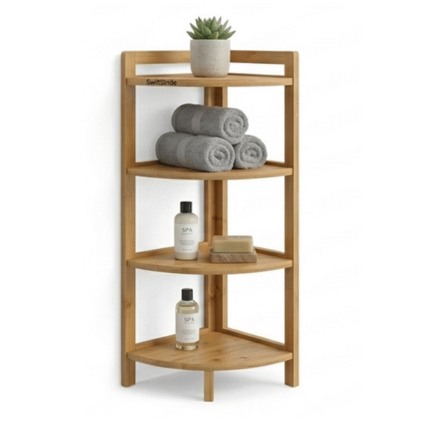 SwiftStride Eco-Friendly 4-Tier Bamboo Corner Organizer