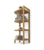 SwiftStride Eco-Friendly 4-Tier Bamboo Corner Organizer - Image 3
