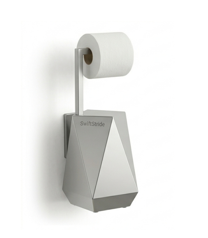 #BEDBE1 (27) SwiftStride Geometric Wall-Mounted Tissue Holder - Image 1