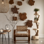 SwiftStride Kalani Teak Wood Wall Art Set