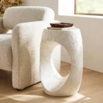 Brielle Accent Table Modern White Minimal Side Table - Image 3