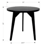 Cory Accent Table Black Round Wooden Side Table - Image 3