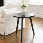 Cory Accent Table Black Round Wooden Side Table - Image 2