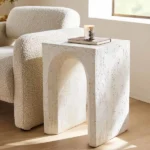 Courtney Accent Table White Square Modern Side Table - Image 3