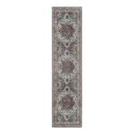 Vintage Blue Medallion Chenille Runner Rug - Image 3