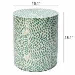 Daisy Accent Table Green Capiz Round Modern Side Table - Image 2