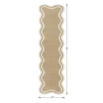 Elegant Scalloped Ivory Border Outdoor Runner Rug - Image 2