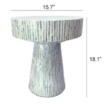 Issa Capiz Accent Table – Green Round Shell Side Table - Image 2