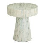 Issa Capiz Accent Table – Green Round Shell Side Table
