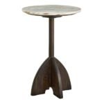 Raya Accent Table Espresso Finish Modern Round Side Table