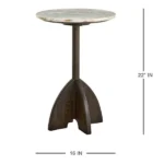 Raya Accent Table Espresso Finish Modern Round Side Table - Image 2